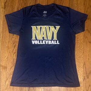 Womens Blue A4 Navy Volleyball T-Shirt Large